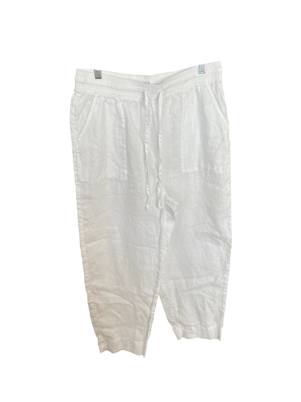 SIGRID Olsen White Linen Beach Coastal Pant Classic Large